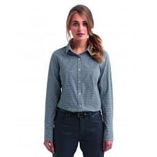 RP320 Artisan Collection by Reprime Ladies' Microcheck Gingham Long-Sleeve Cotton Shirt