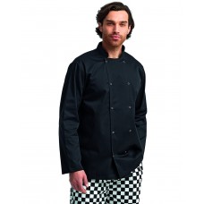 RP665 Artisan Collection by Reprime Unisex Studded Front Long-Sleeve Chef's Jacket