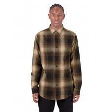 SHHFS Shaka Wear Men's Plaid Flannel Overshirt