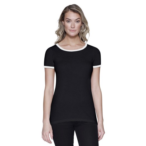 ST1431 StarTee Ladies' CVC Ringer T-Shirt