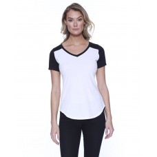 ST1432 StarTee Ladies' CVC Varsity V-Neck T-Shirt