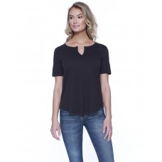 ST1822 StarTee Ladies' Cotton/Modal Slit V-Neck