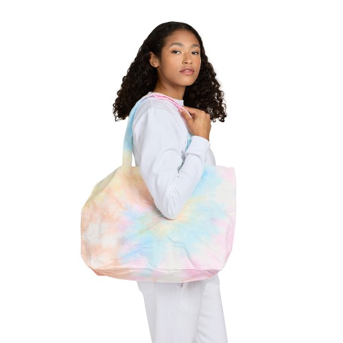 US224SW US Blanks USA Made Swirl Tie-Dye Large Canvas Shopper Tote Bag