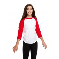 US6601K US Blanks Youth USA Made 3/4 Sleeve Baseball Raglan T-Shirt