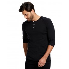 US7779 US Blanks Unisex USA Made Three-Quarter Sleeve Raglan Henley