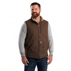 V818 Berne Men's Heartland Sherpa-Lined Washed Duck Vest
