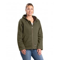 WHJ48 Berne Ladies' Sherpa-Lined Twill Hooded Jacket